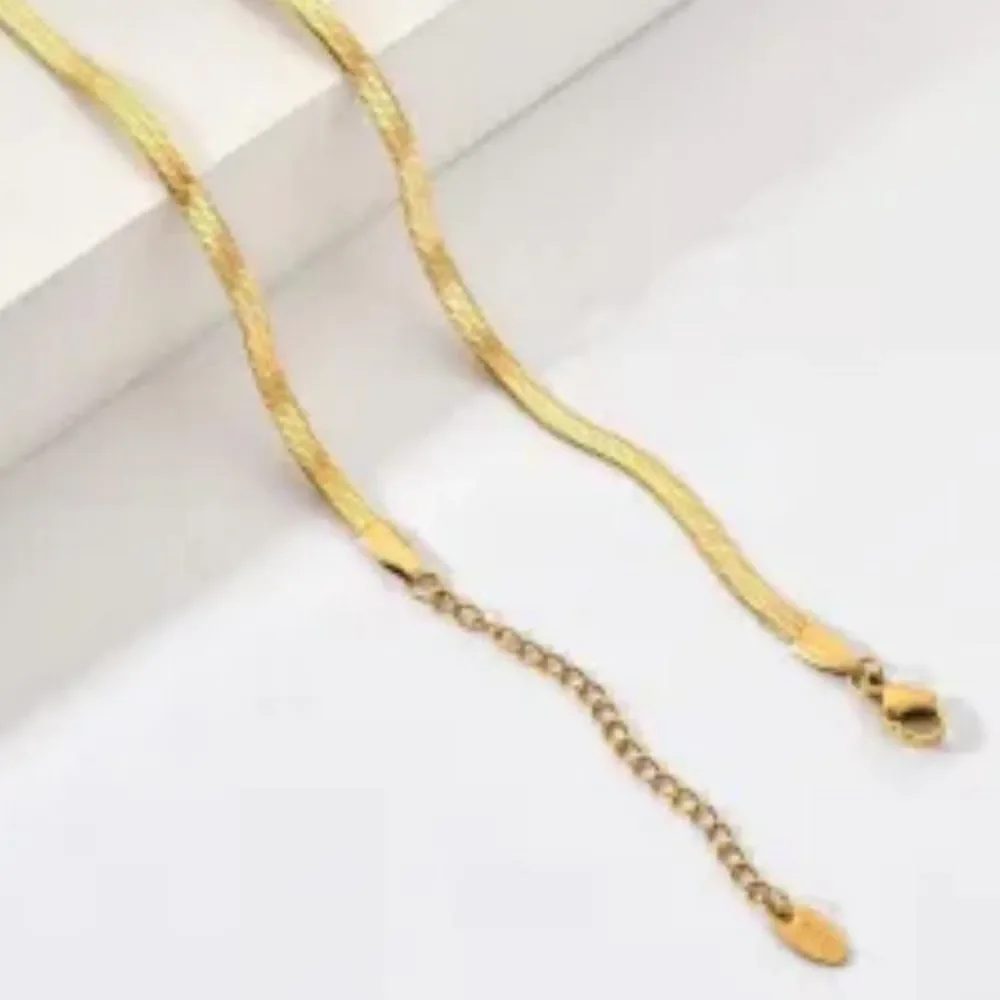 18K Gold Plated Snake Chain Necklace 18.5